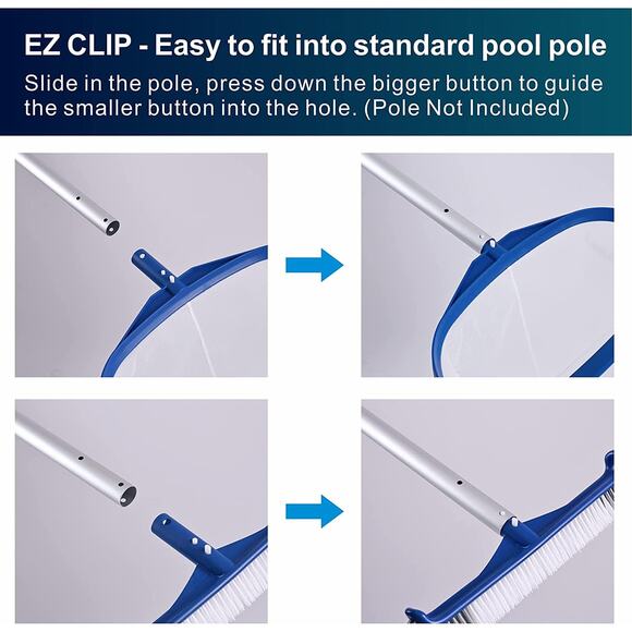 POOLAZA Pool Brush with Pool Skimmer Net Kit, 17.5" - Picture 4 of 5